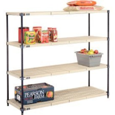 GLOBAL EQUIPMENT Nexel   , Nexelite reg  , 4 Tier, Vented Plastic Mat Shelving Unit, 60"W x 24"D x 54"H PM24605N